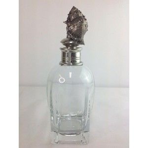 Vagabond House Pewter Conch Shell Seashore Glass Liquor Decanter